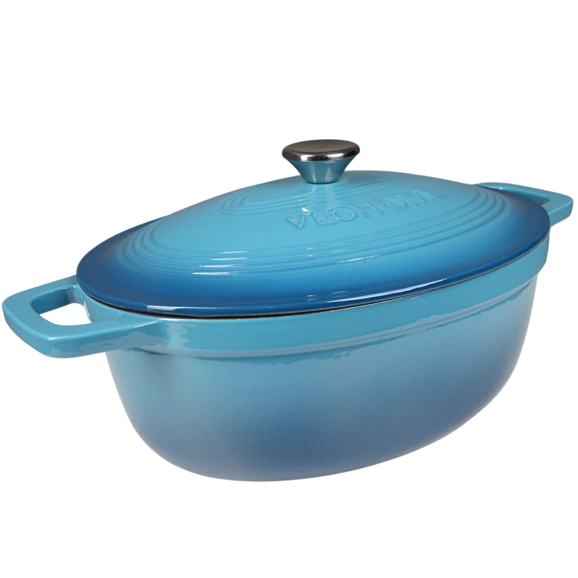 Cocotte Fonte Émaillée VeoHome Rouge 6L Ø28cm, Faitout Ultra Résistant,Marmite Compatible Induction/Gaz/Four, Cuisson Homogène, Saveurs Authentiques, Couvercle Relief