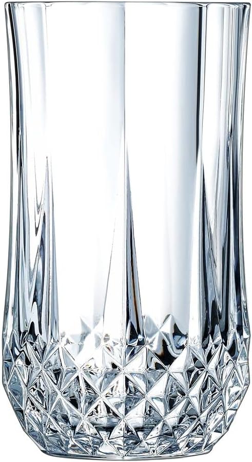 Cristal d'Arques Paris - Collection Longchamp - 6 Verres à vin 17 cl en Kwarx - Brillance, Transparence et Haute Résistance - Moulures Iconiques - Fabriqués en France