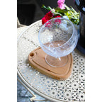 Coupe sur pied en verre effet craquelé 19x19x21cm