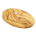 Planche à petit-déjeuner ovale 24 cm en bois d'olivier