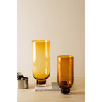 Art de la Table Grand vase en verre sobre et moderne, forme cylindrique sur une base solide, orange foncé chaud, OMAHA18AM Zistyhome art de la table