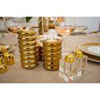 Salière et poivrière façon cristal médaillon doré