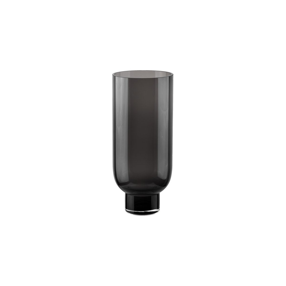 Art de la Table Vase en verre moderne sobre, forme cylindrique sur une base élégante, gris foncé, OMAHA14GR Zistyhome art de la table