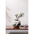Keramikvase in Steinoptik mit trendigem Naturdesign. CHU20WH