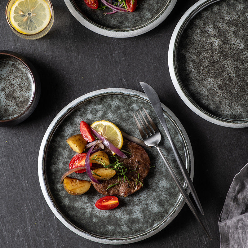 Ceramic Western Cuisine Plate Nordic Style Steak Plate Italian Pasta Dish Household Dinner Plate Restaurant Dessert Flat Ware Dropshipman