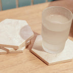 Marble Coasters Handmade Set de 4 ou 8 INAI (blanc)