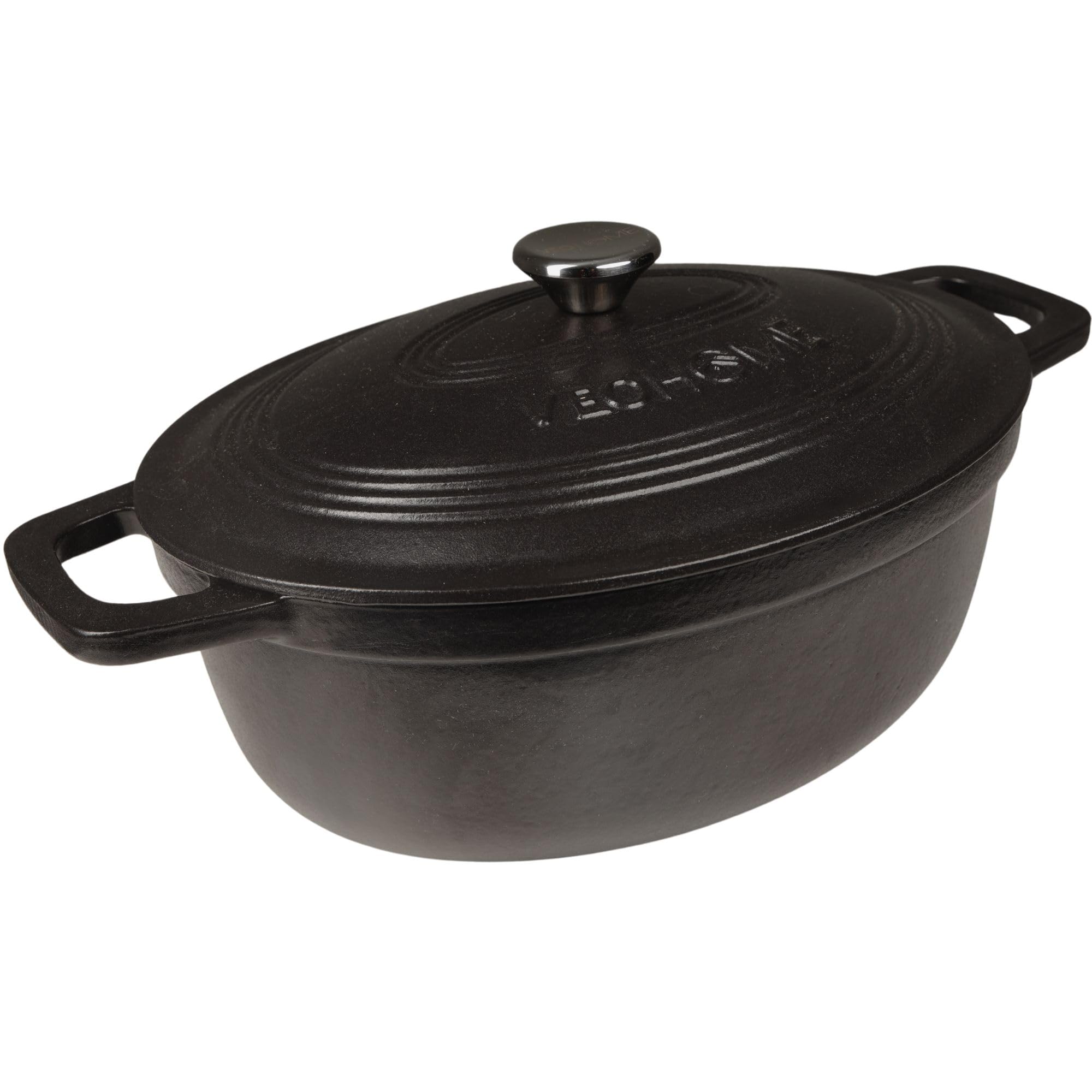 Cocotte Fonte Émaillée VeoHome Rouge 6L Ø28cm, Faitout Ultra Résistant,Marmite Compatible Induction/Gaz/Four, Cuisson Homogène, Saveurs Authentiques, Couvercle Relief