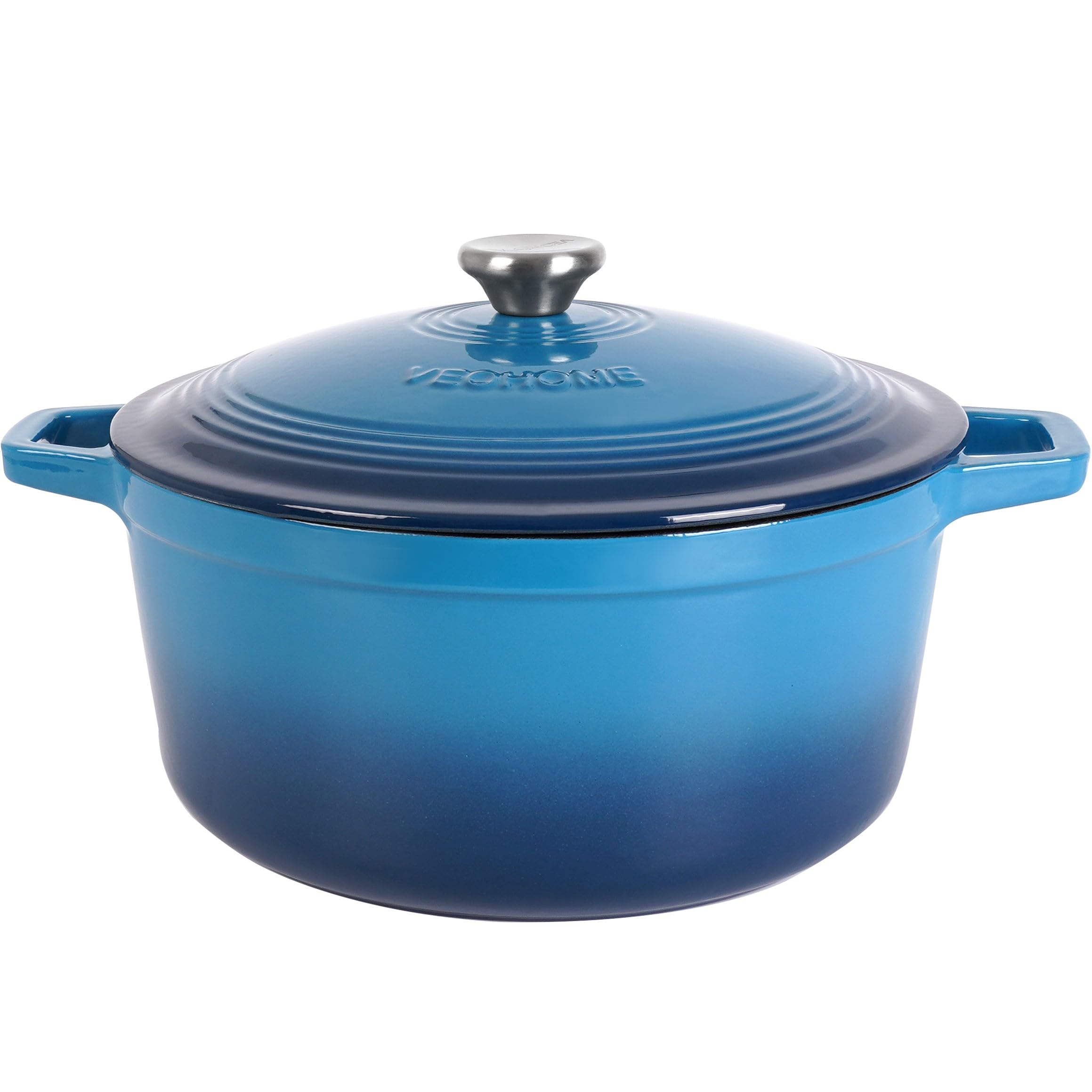 Cocotte Fonte Émaillée VeoHome Rouge 6L Ø28cm, Faitout Ultra Résistant,Marmite Compatible Induction/Gaz/Four, Cuisson Homogène, Saveurs Authentiques, Couvercle Relief