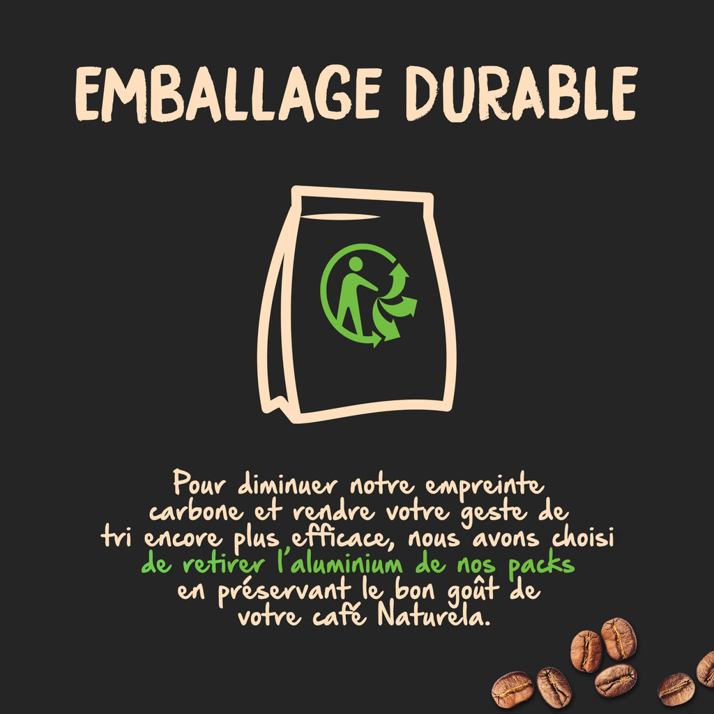 NATURELA - Café Grains Bio - Classique Arabica - 100% Arabica - Gamme Signature - Torréfaction Lente - Fabriqué en France - 1 kg