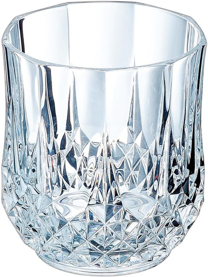 Cristal d'Arques Paris - Collection Longchamp - 6 Verres à vin 17 cl en Kwarx - Brillance, Transparence et Haute Résistance - Moulures Iconiques - Fabriqués en France