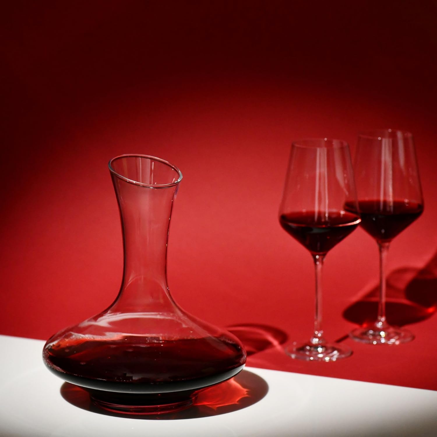 Carafe à vin | 1200 ml | Grande | Fait à la main | Parfait pour la maison, les restaurants, les fêtes et les événements | Verre cristallin | Sans plomb