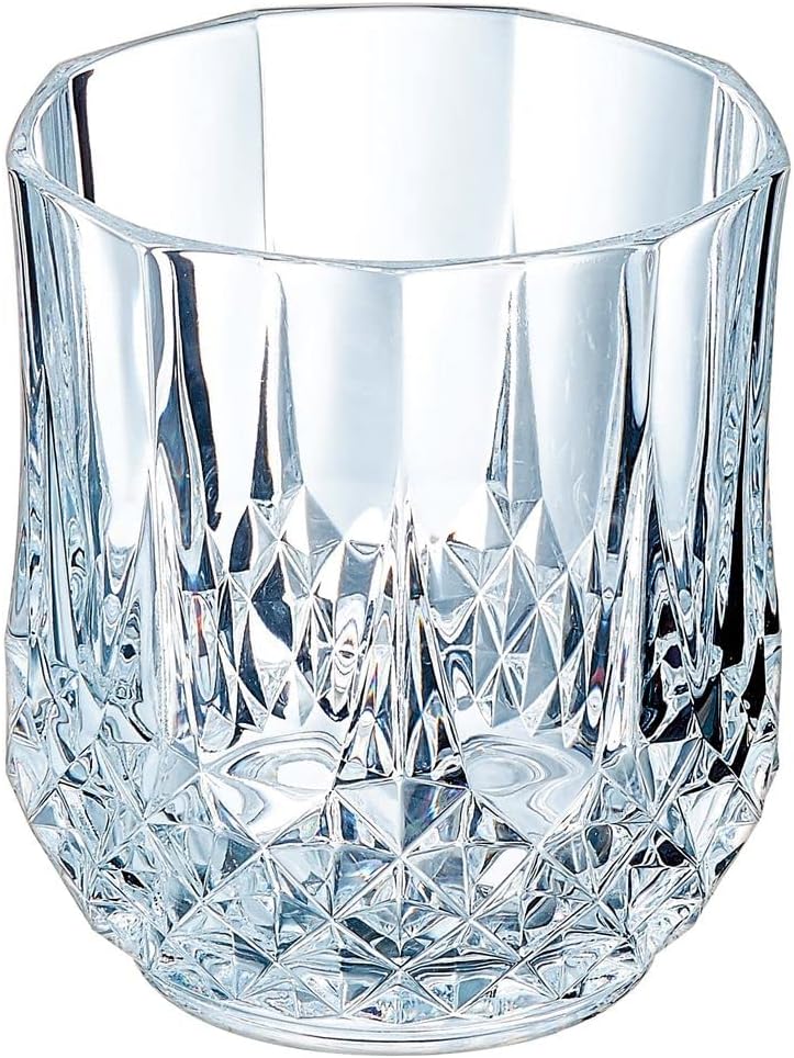 CRISTAL D'ARQUES Éclat Paris - Collection Longchamp - 6 Gobelets 32cl en Kwarx - Brillance, Transparence et Haute Résistance - Moulures Iconiques - Fabriqués en France