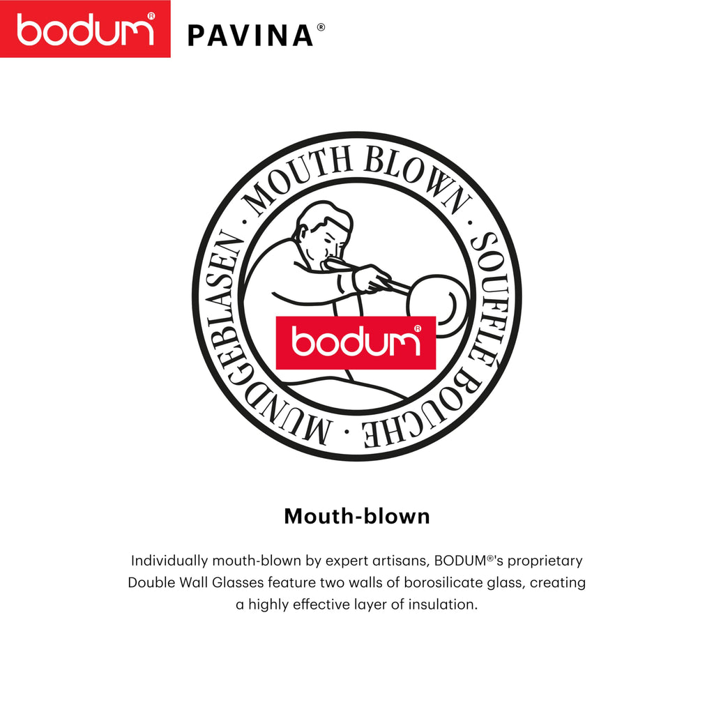 Bodum - 4559-10 - Pavina - Set de 2 Verres Double Paroi - 35 Cl - Transparent - 2 Unité