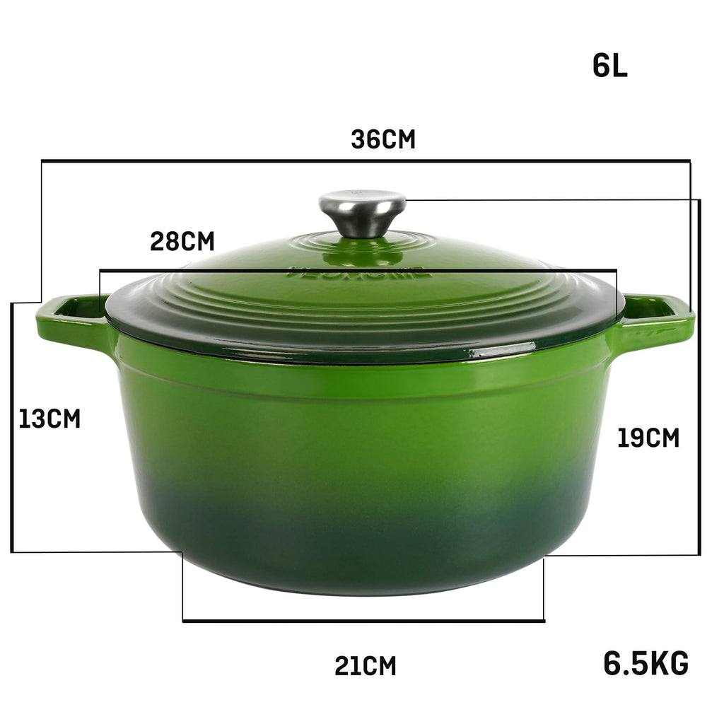 Cocotte Fonte Émaillée VeoHome Rouge 6L Ø28cm, Faitout Ultra Résistant,Marmite Compatible Induction/Gaz/Four, Cuisson Homogène, Saveurs Authentiques, Couvercle Relief