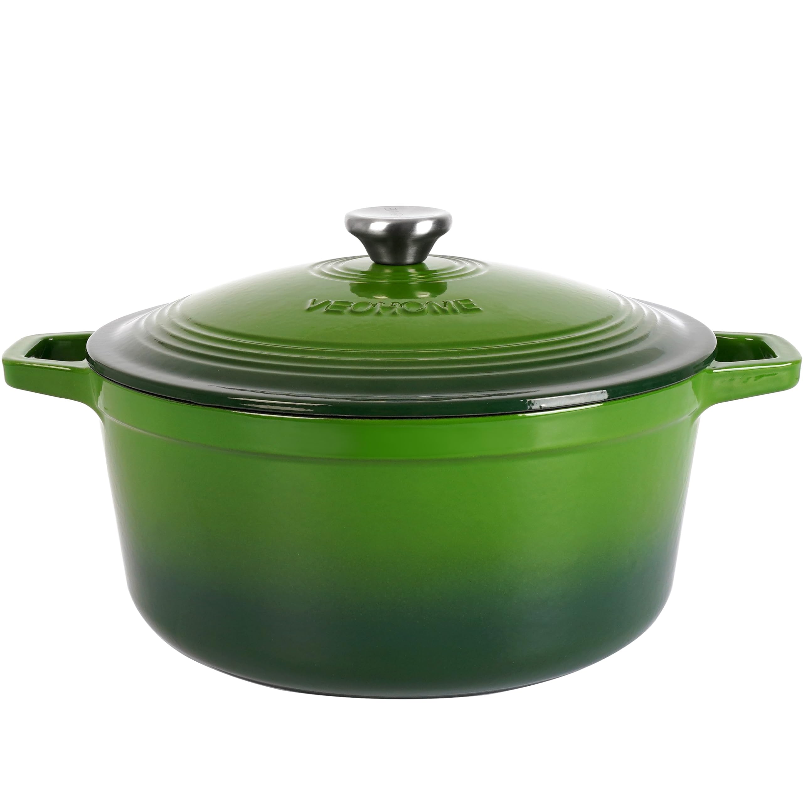 Cocotte Fonte Émaillée VeoHome Rouge 6L Ø28cm, Faitout Ultra Résistant,Marmite Compatible Induction/Gaz/Four, Cuisson Homogène, Saveurs Authentiques, Couvercle Relief