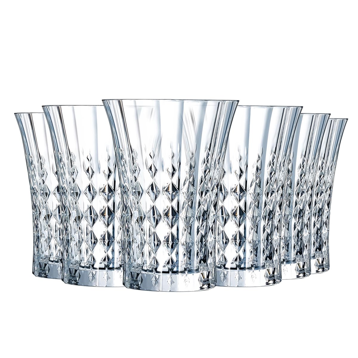 Cristal d'Arques Paris - Collection Lady Diamond - 6 Verres à pied 27 cl - Brillance, Transparence et Haute Résistance - Fabriqués en France - Emballage renforcé, adapté à la vente en ligne