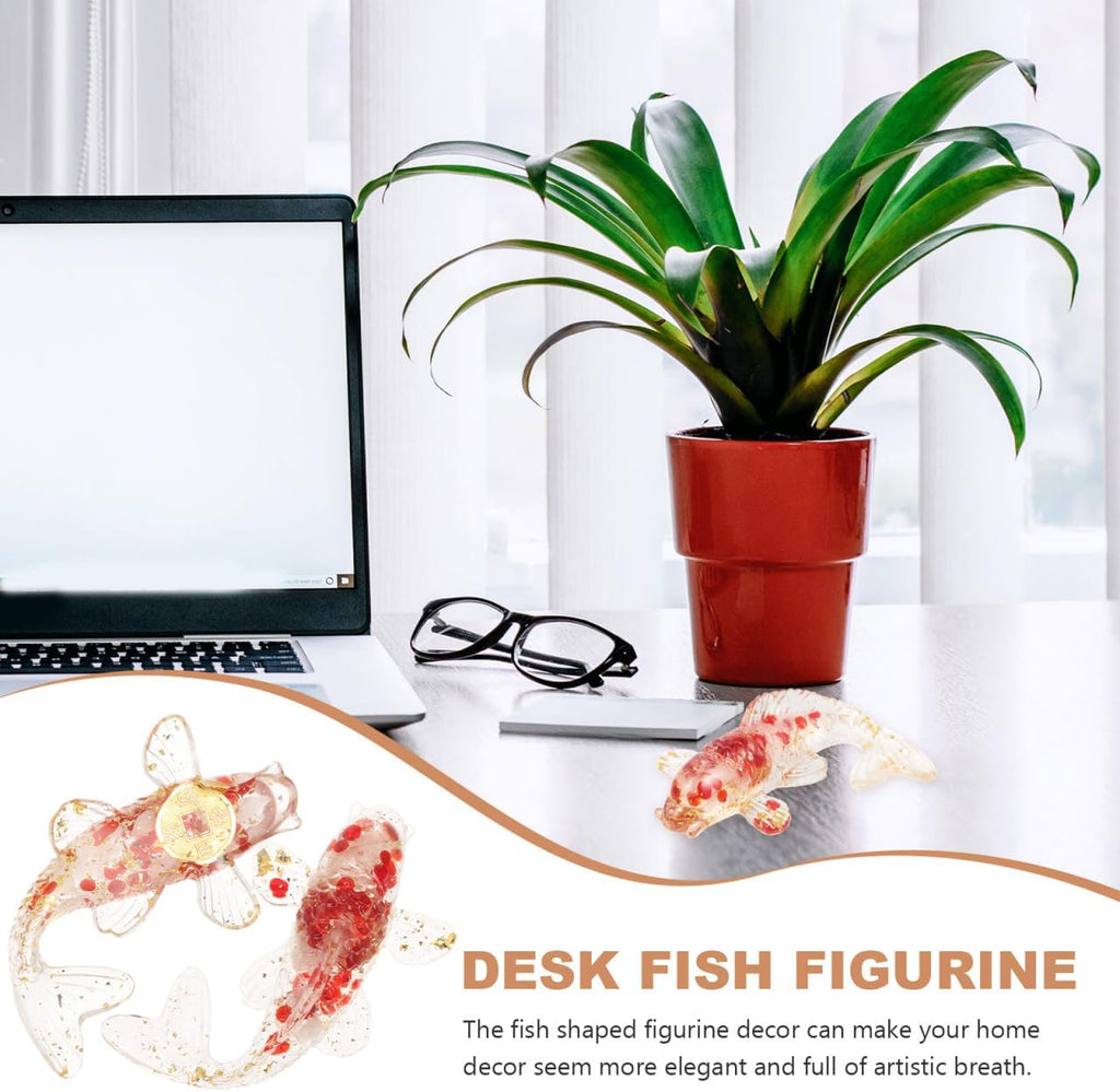 Cabilock 2 Pcs Cristal Gravier Carpe Ornement Figurines De Poisson en Verre Soufflé À La Main Poisson Cristal Statue Décor Bonne Chance Animal Statue Animal Aquatique Vert Figure Japon