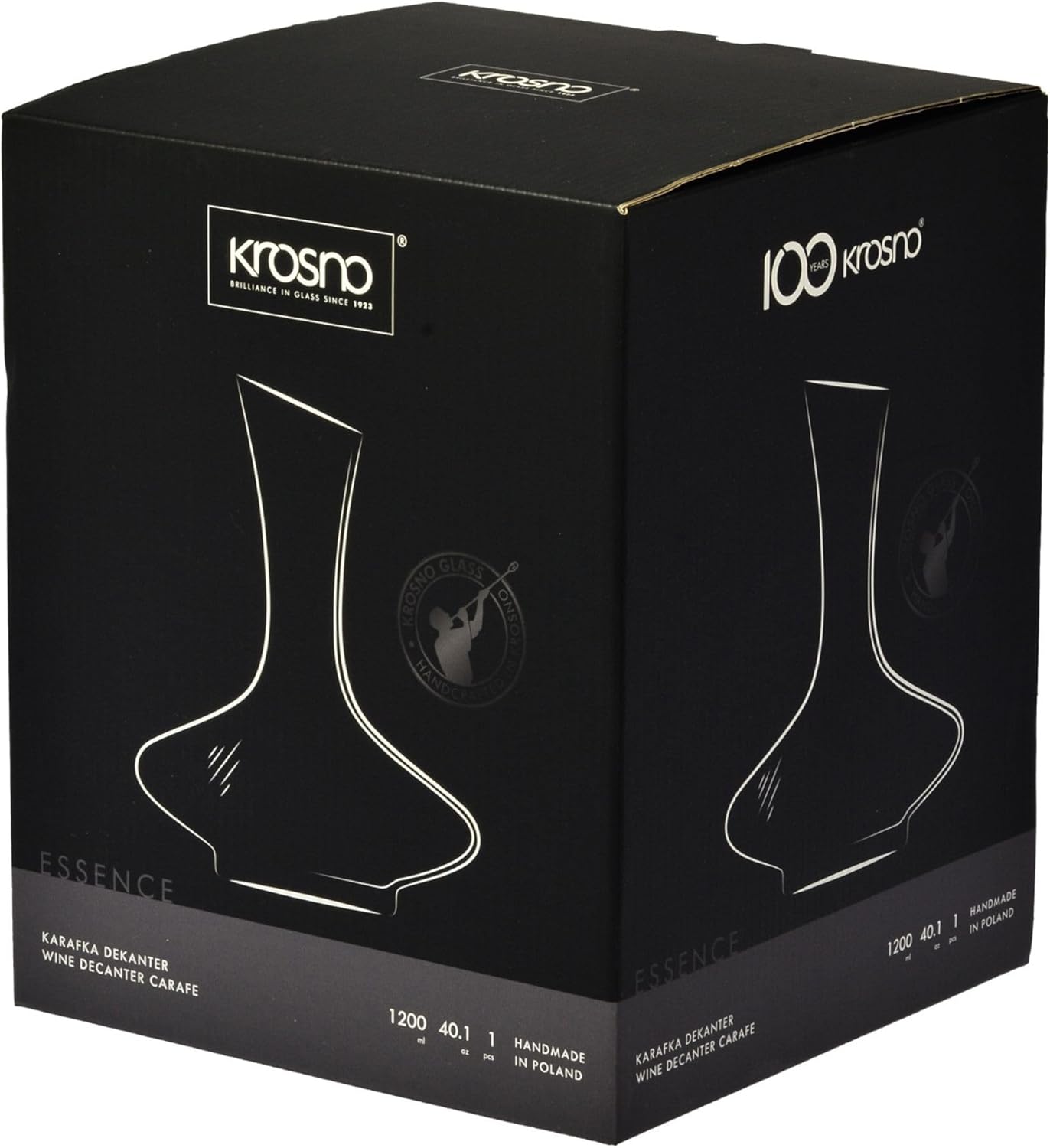 Carafe à vin | 1200 ml | Grande | Fait à la main | Parfait pour la maison, les restaurants, les fêtes et les événements | Verre cristallin | Sans plomb
