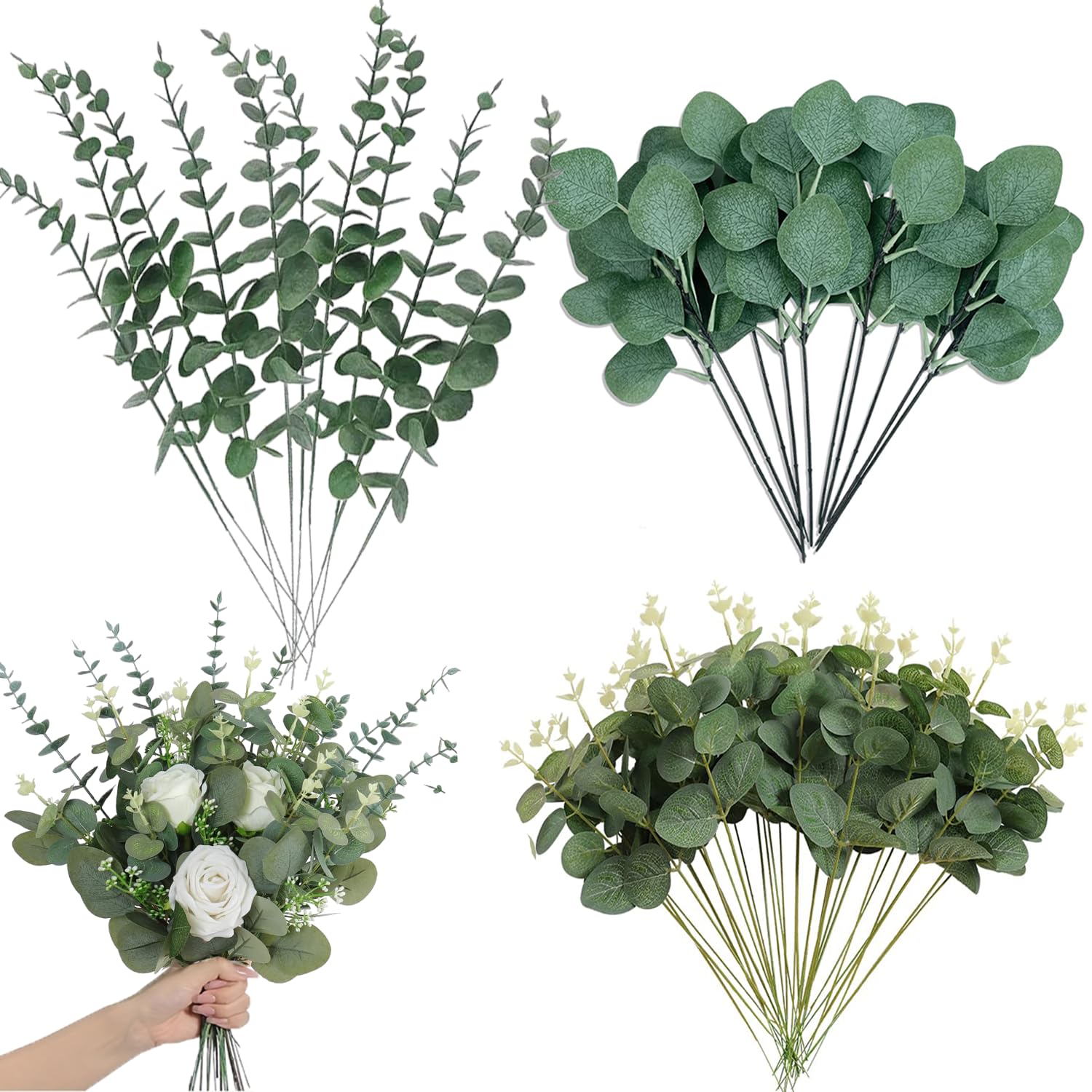 30Pcs Branches D'eucalyptus Artificielle Simulation, Eucalyptus Plante Feuille Artificielle,Eucalyptus Artificiel pour la Mariage Deco Salle de Bain Chambre à Coucher Décoration