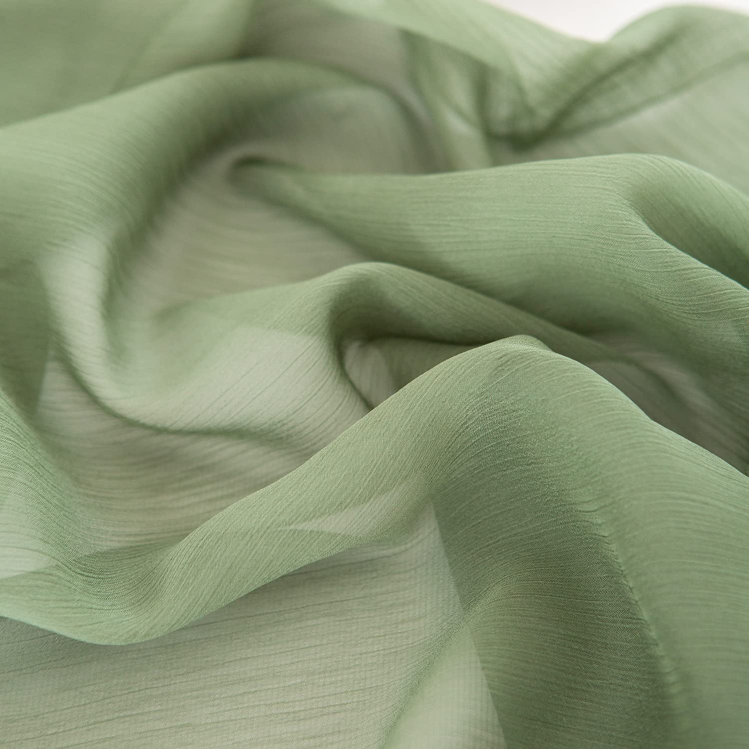 Chemin de table en mousseline de soie - Vert sauge - Décoration de table bohème - 70 cm x 3 m