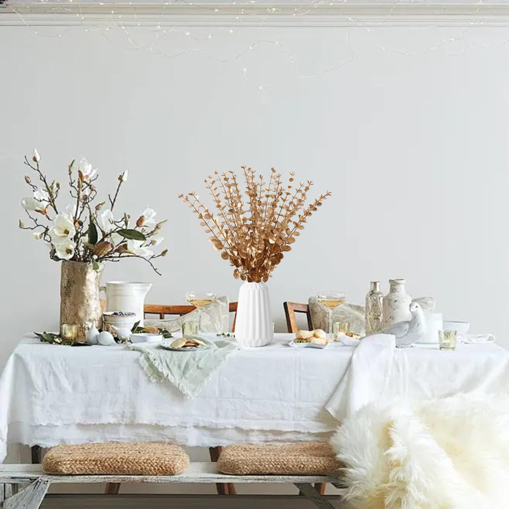 30Pcs Branches D'eucalyptus Artificielle Simulation, Eucalyptus Plante Feuille Artificielle,Eucalyptus Artificiel pour la Mariage Deco Salle de Bain Chambre à Coucher Décoration