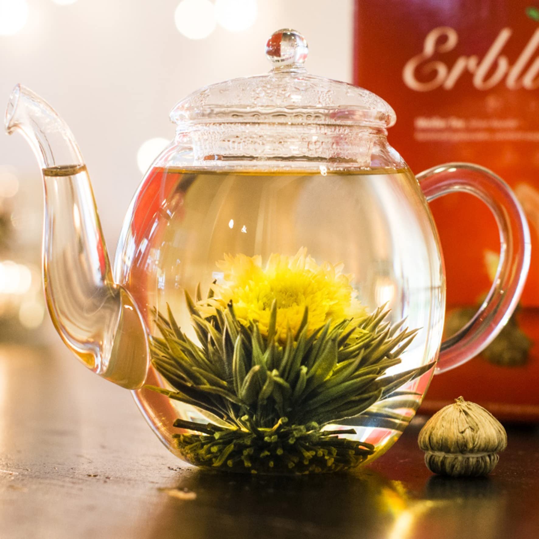 Creano Coffret Cadeau avec Fleurs de Thé dans Une Boîte Magnétique - Thé Blanc, Noir, Vert - 6 Fleurs de Thé avec 6 Sortes différentes