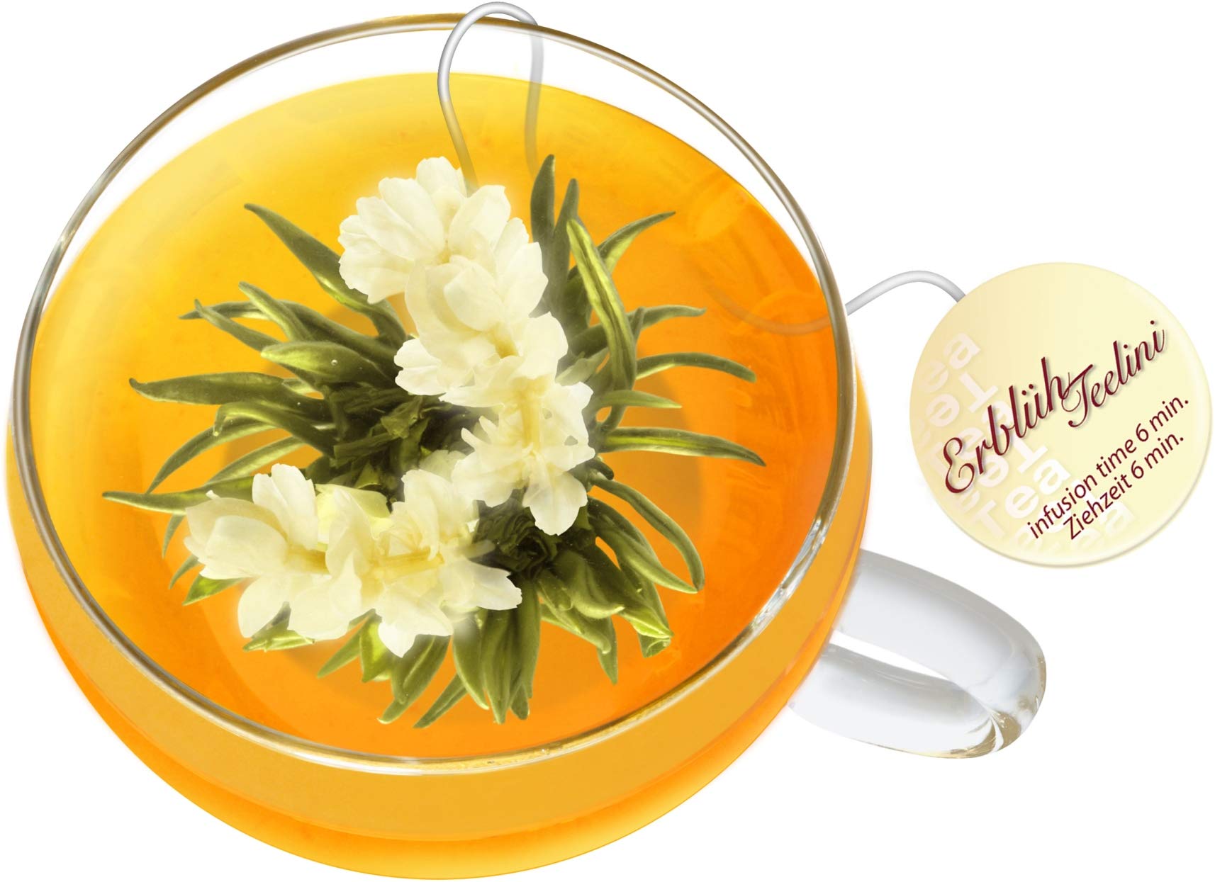 Creano Coffret Cadeau avec Fleurs de Thé dans Une Boîte Magnétique - Thé Blanc, Noir, Vert - 6 Fleurs de Thé avec 6 Sortes différentes