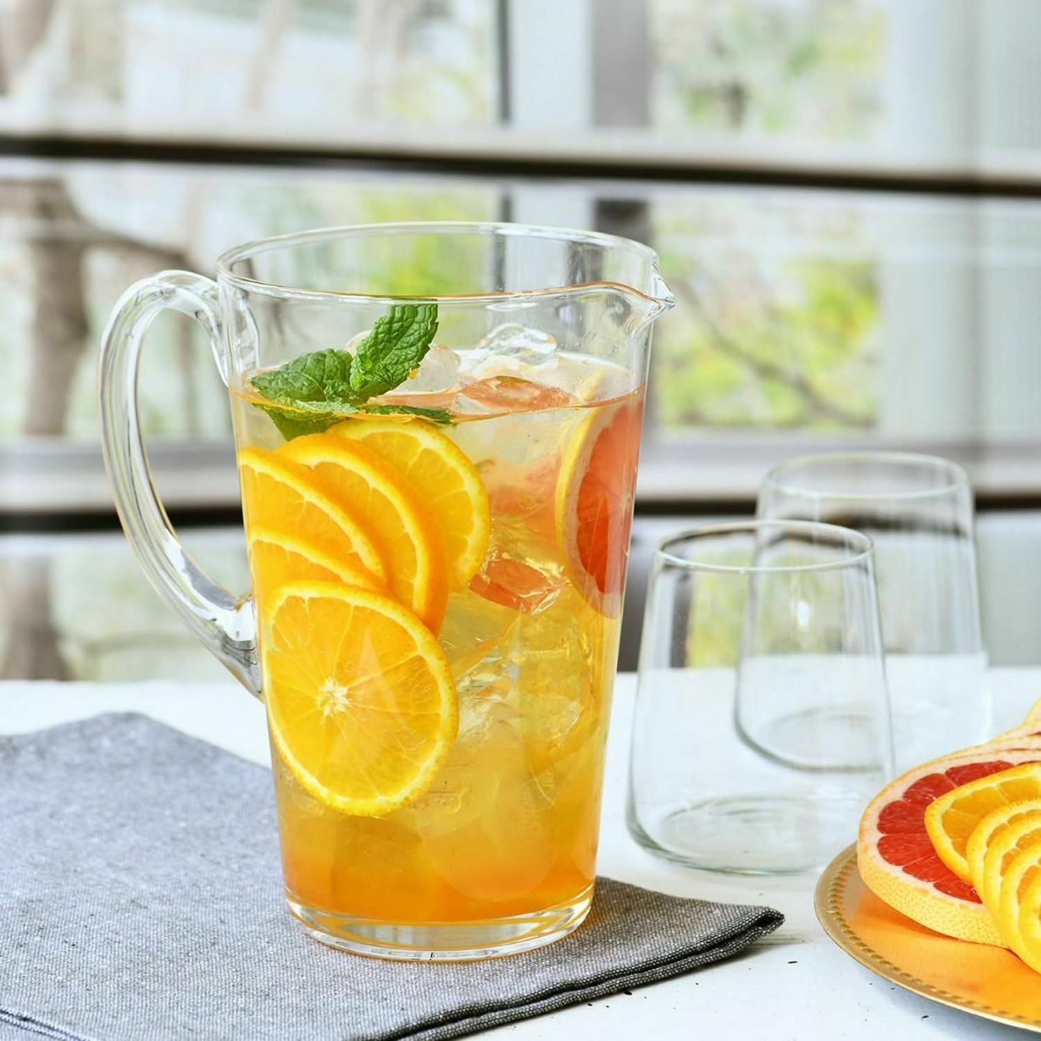 Carafe à Eau Avant-Garde | 1000ML | Moderne | Fait main | Verre cristallin | Parfait pour la maison et les restaurants | Passe au lave-vaisselle | Verre sans plomb | Résistant aux rayures