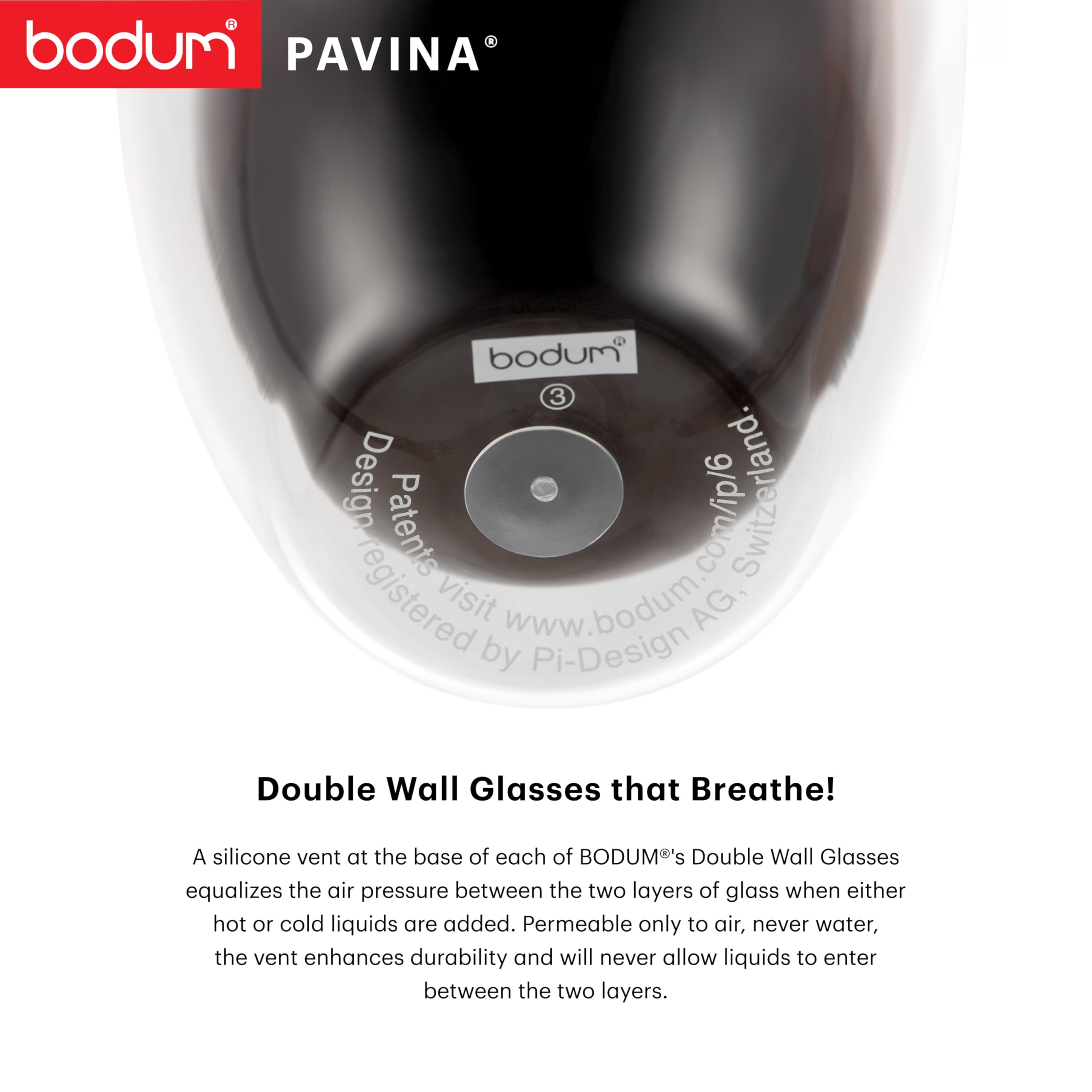 Bodum - 4559-10 - Pavina - Set de 2 Verres Double Paroi - 35 Cl - Transparent - 2 Unité