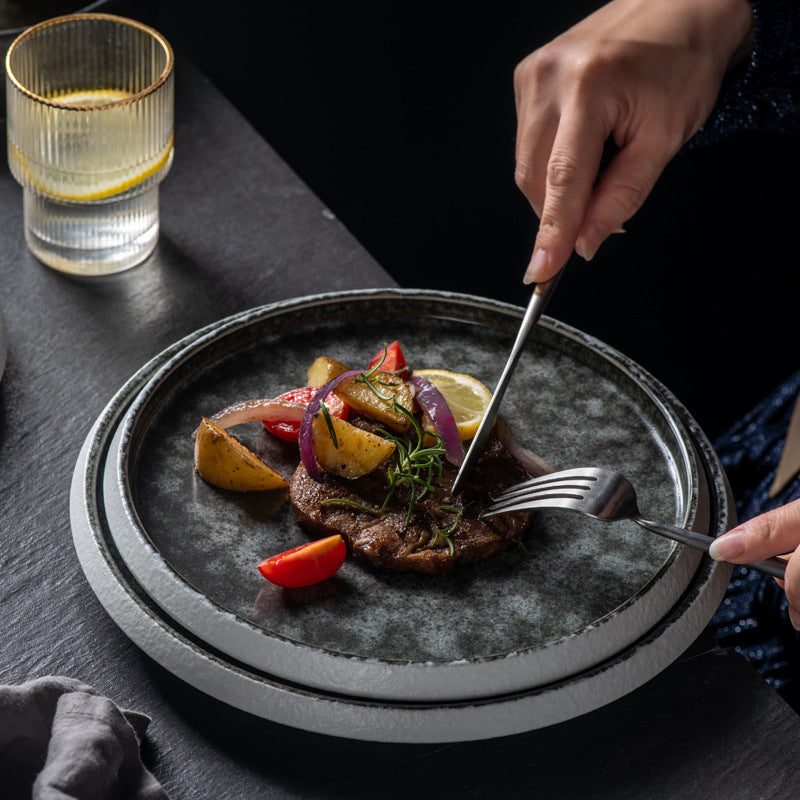 Ceramic Western Cuisine Plate Nordic Style Steak Plate Italian Pasta Dish Household Dinner Plate Restaurant Dessert Flat Ware Dropshipman