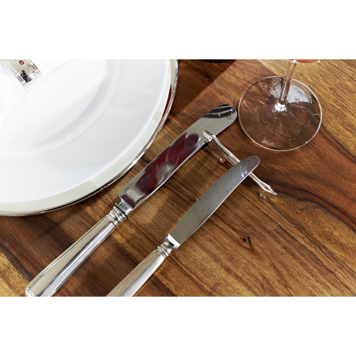 EDZARD set de 6 porte-couteaux Porte-couteau chien / teckel, noble argenté, protégé contre la ternissure, longueur 9 cm