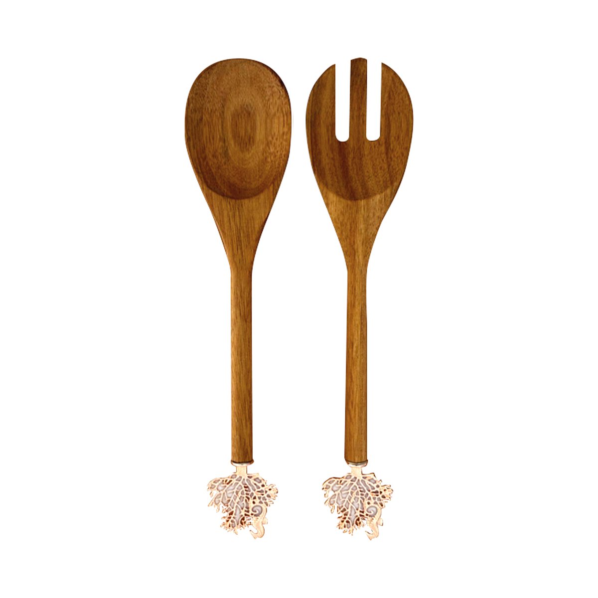 Couverts à salade corail rose gold