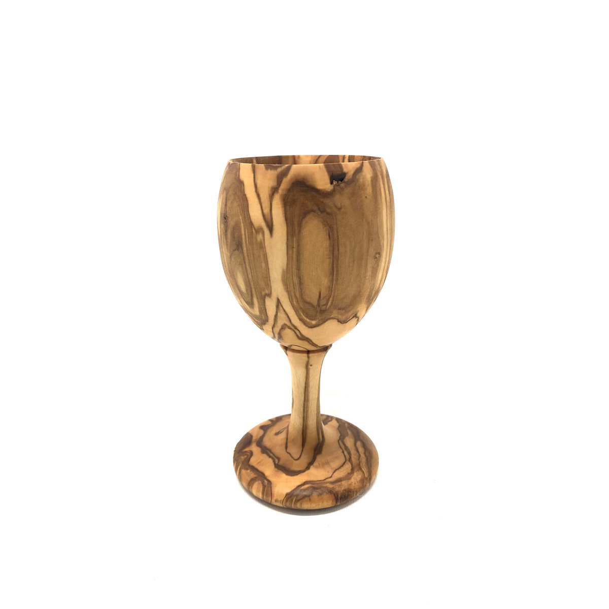 Gobelet à vin VINO en bois d'olivier, verre à pied