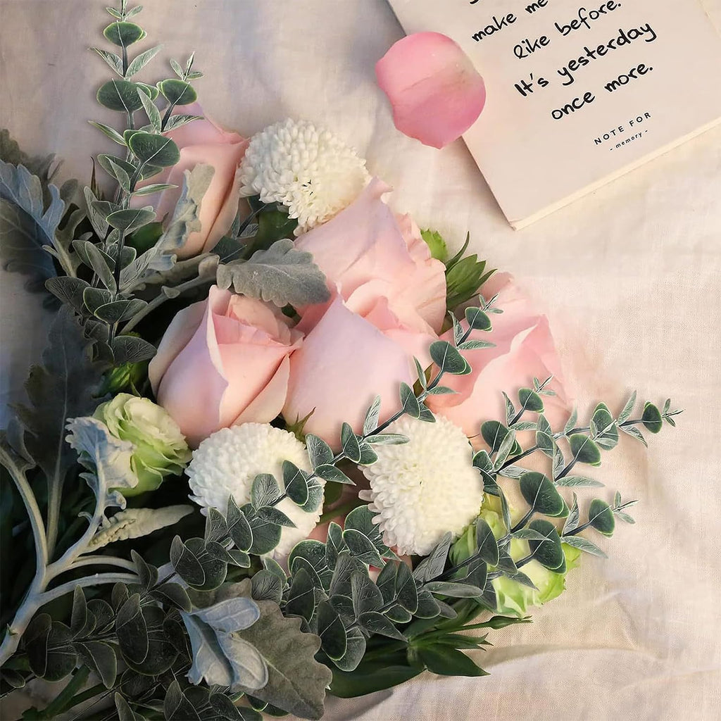 30Pcs Branches D'eucalyptus Artificielle Simulation, Eucalyptus Plante Feuille Artificielle,Eucalyptus Artificiel pour la Mariage Deco Salle de Bain Chambre à Coucher Décoration