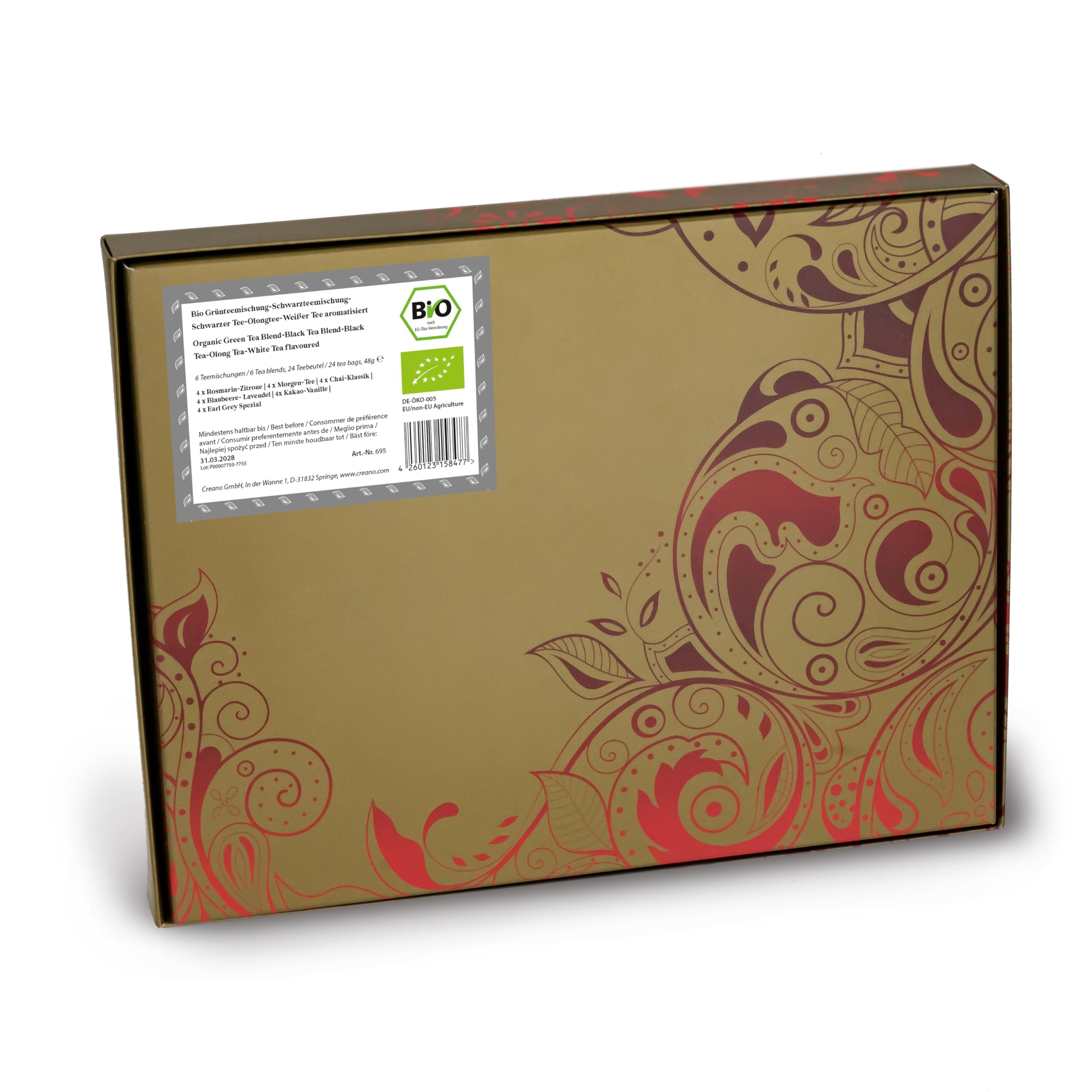 Creano Infusion aux fruits bio - Coffret cadeau - 27 sachets de thé bio en 9 variétés magnifiques - 54g*
