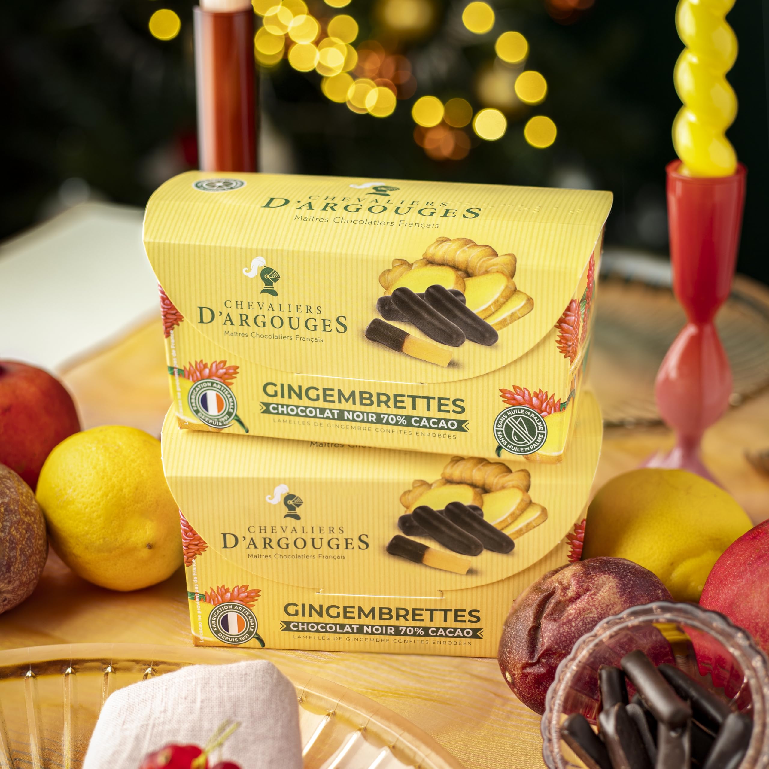 CHEVALIERS D'ARGOUGES Maîtres Chocolatiers Français - Orangettes enrobées chocolat noir 70% - Étui Dégustation 160g