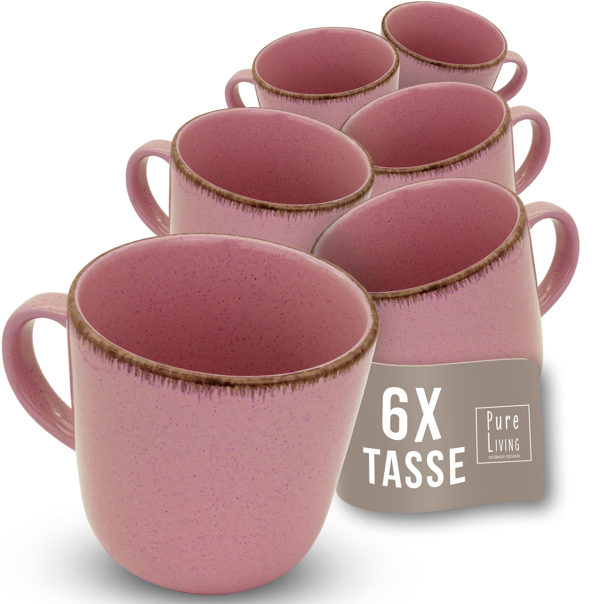 1.1.1.1. Ensemble de Vaisselle Rustique en Grès - Assiettes de Table Modernes Lavables au Lave-Vaisselle - Set de Vaisselle 6 Personnes Élégant en Bleu Fumé - Pure Living pour 6, Assiettes de Dîner