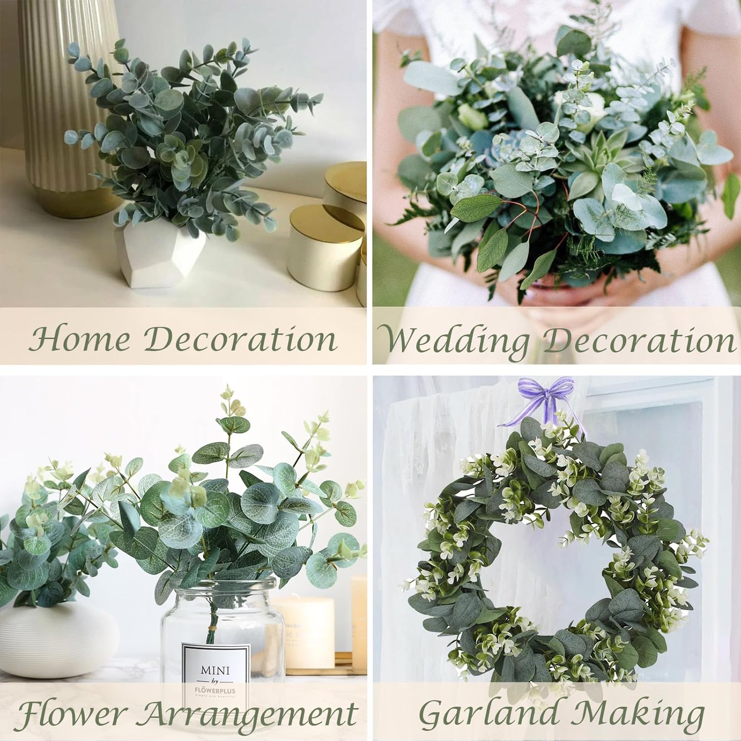 30Pcs Branches D'eucalyptus Artificielle Simulation, Eucalyptus Plante Feuille Artificielle,Eucalyptus Artificiel pour la Mariage Deco Salle de Bain Chambre à Coucher Décoration