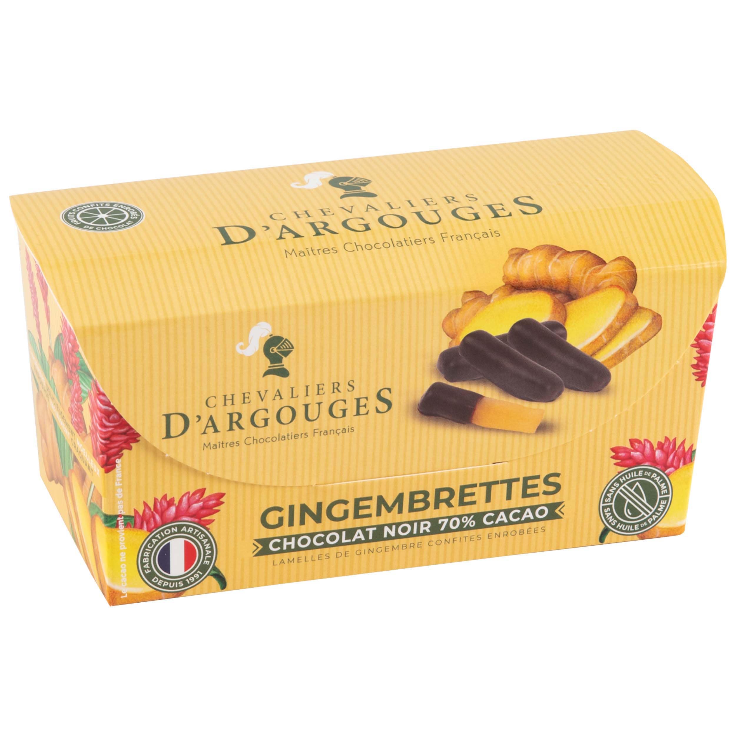 CHEVALIERS D'ARGOUGES Maîtres Chocolatiers Français - Orangettes enrobées chocolat noir 70% - Étui Dégustation 160g