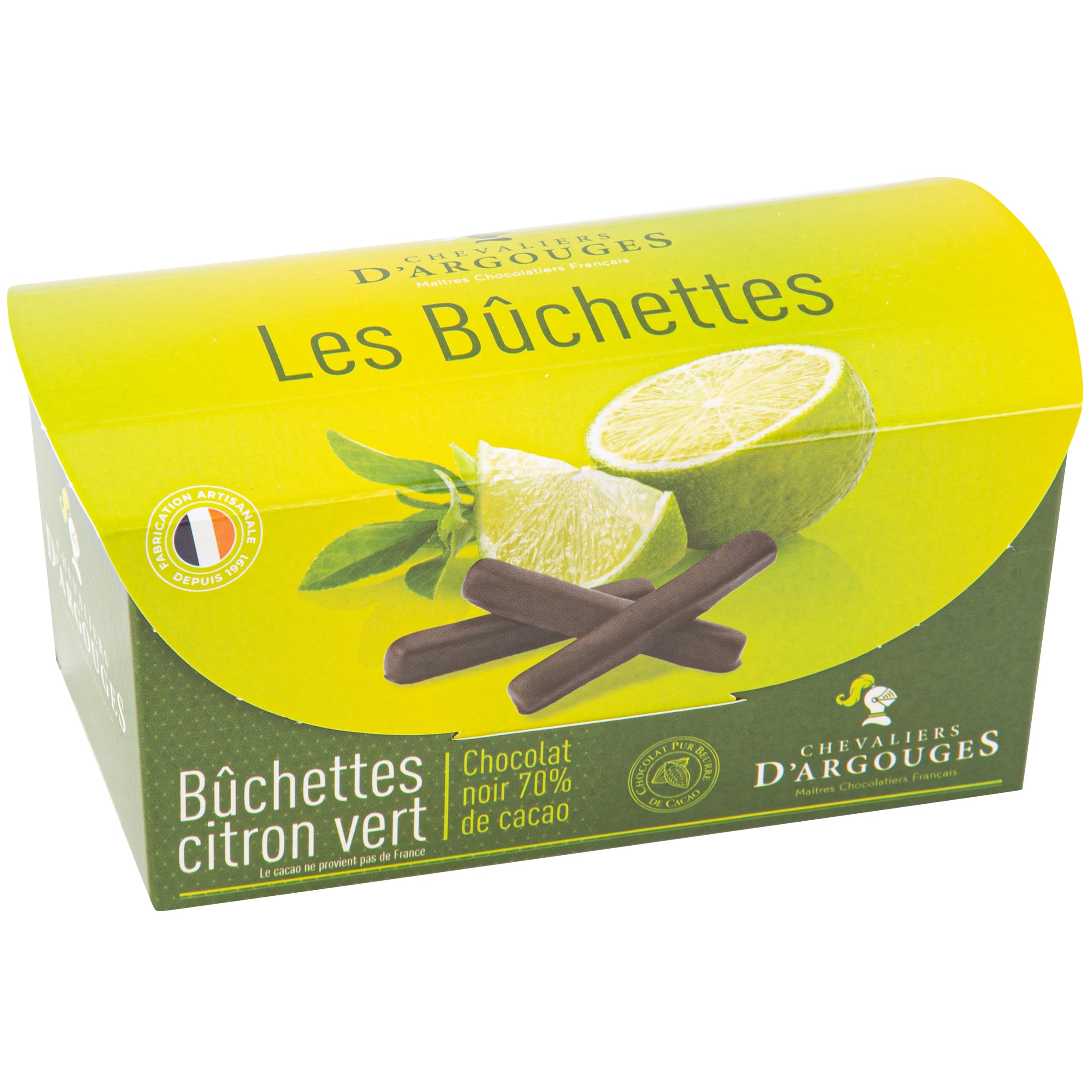 CHEVALIERS D'ARGOUGES Maîtres Chocolatiers Français - Orangettes enrobées chocolat noir 70% - Étui Dégustation 160g