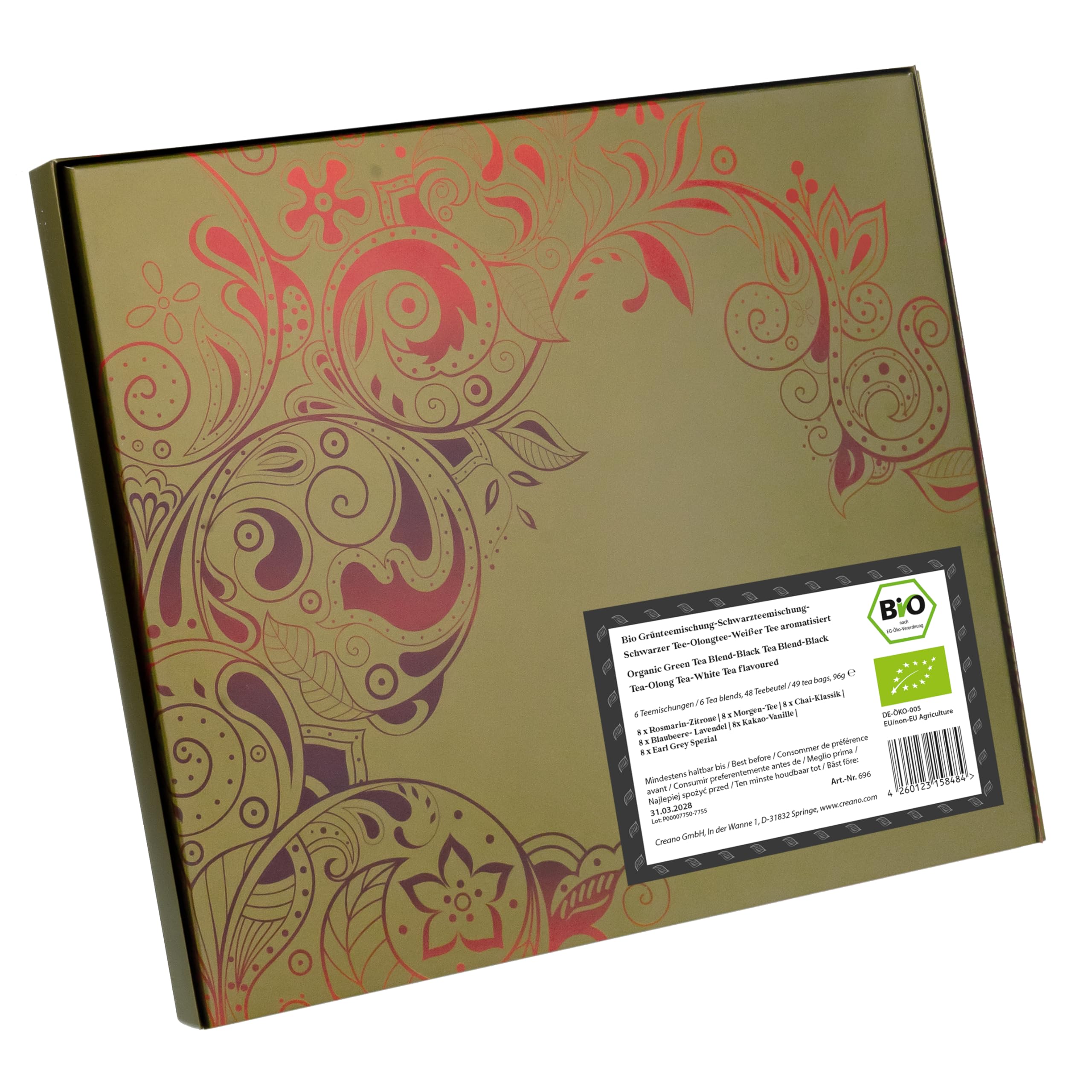 Creano Infusion aux fruits bio - Coffret cadeau - 27 sachets de thé bio en 9 variétés magnifiques - 54g*