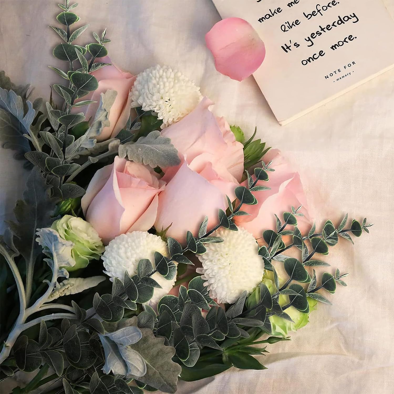 30Pcs Branches D'eucalyptus Artificielle Simulation, Eucalyptus Plante Feuille Artificielle,Eucalyptus Artificiel pour la Mariage Deco Salle de Bain Chambre à Coucher Décoration