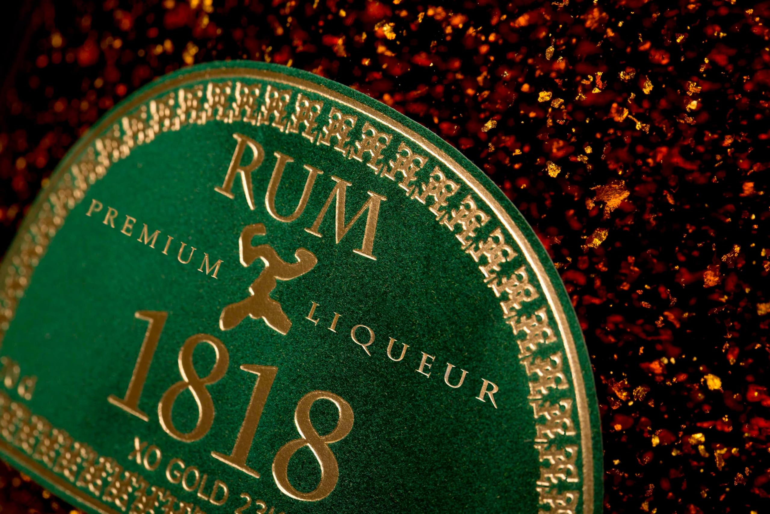 CONDE LUMAR - Coffret Rhum Vieux XO 1818 - Premium Liqueur Feuille d'or 23 Carats - Republique Dominicaine Reserva - Pour Hommes & Femmes - Avec Coffret Cadeau & Certificat d'or 40% 70 cl