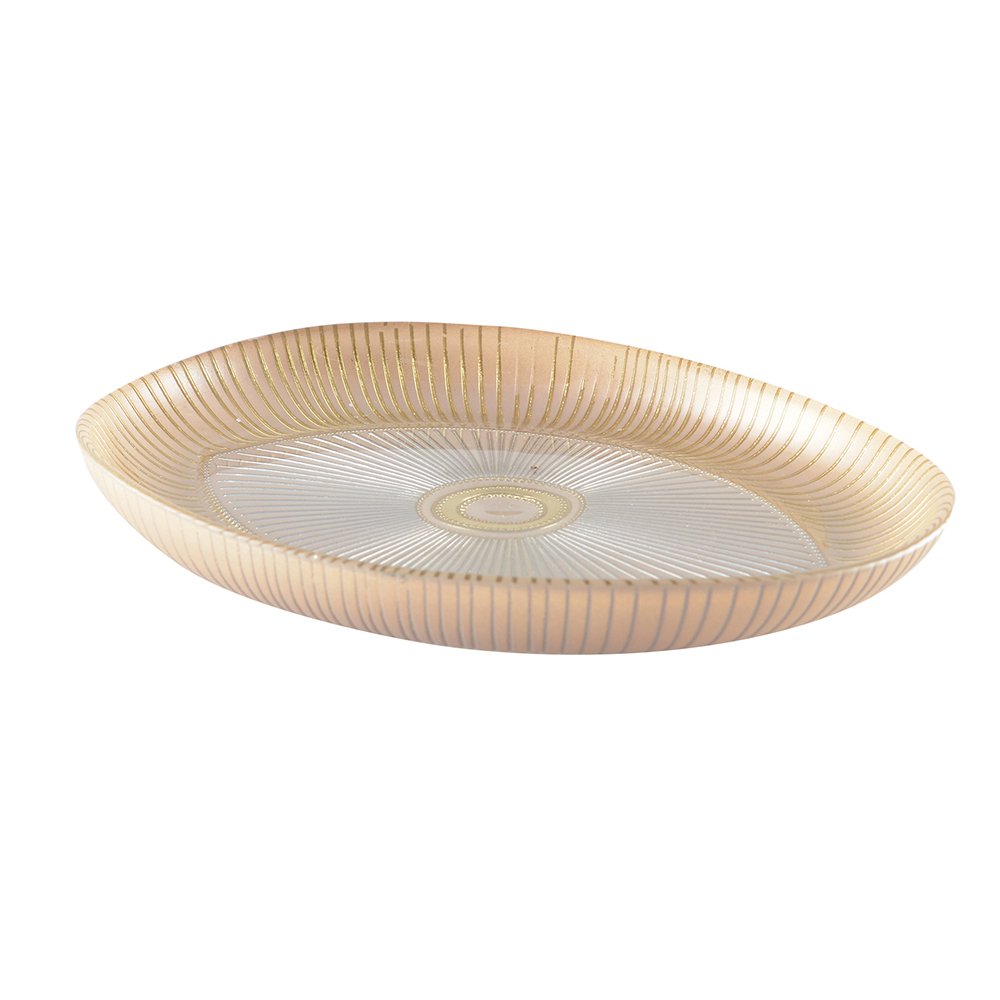 Coupelle ovale œil 22x15.5cm beige