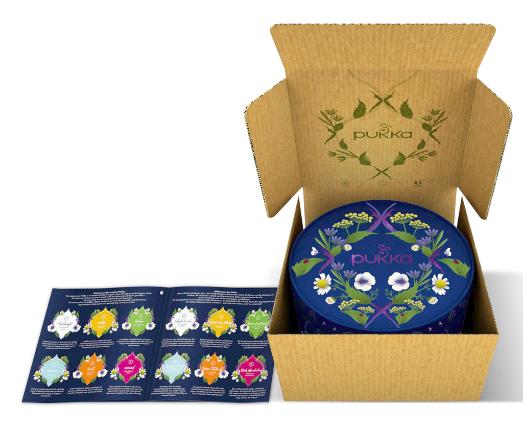 Pukka Coffret Découverte Prestige, Idée Cadeau Femme et Homme, Coffret de Tisanes, Matcha, Gingembre, Miel, Menthe,Cadeau de Thé 100% bio Saint Valentin, Anniversaire, 6 Saveurs, 90 Sachets