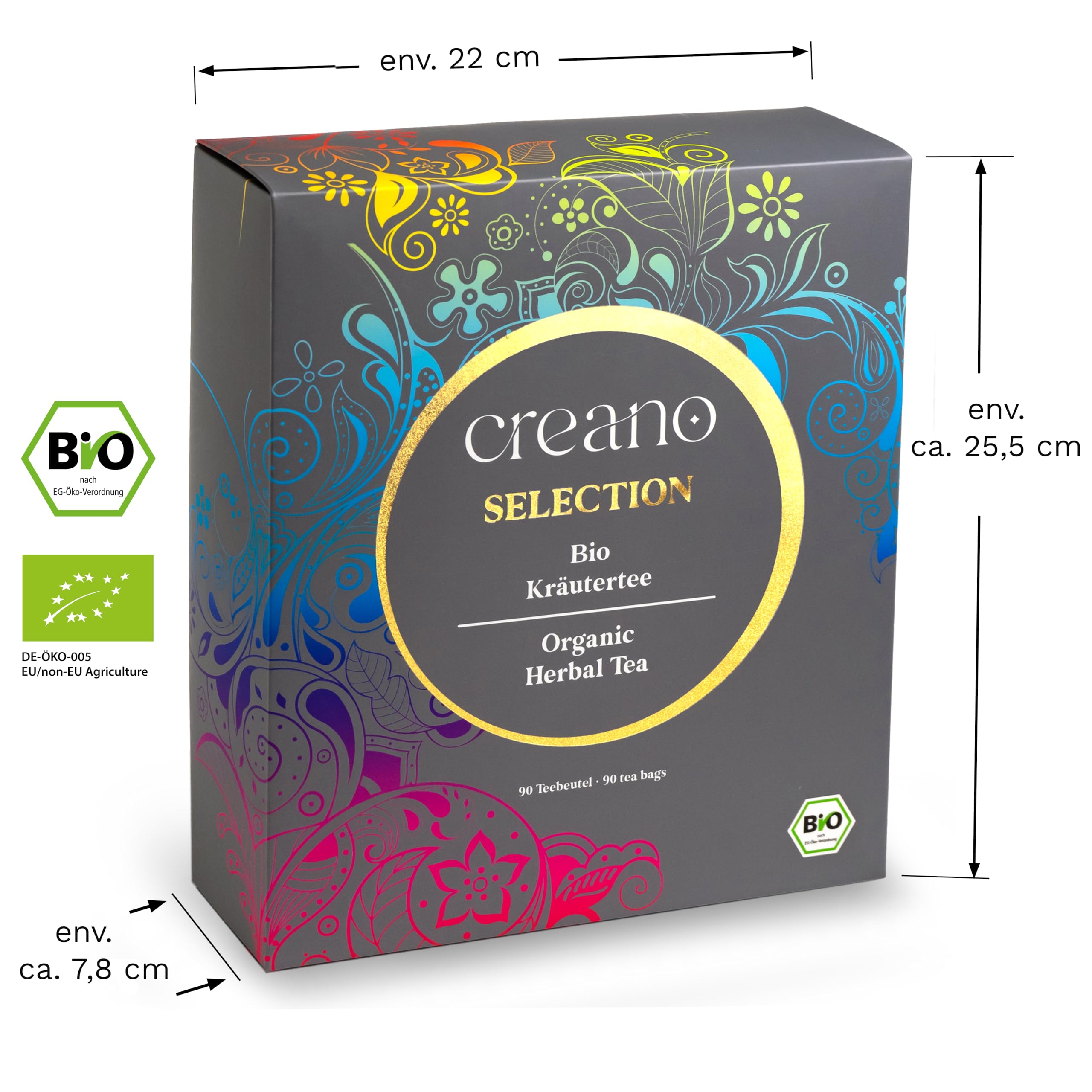 Creano Infusion aux fruits bio - Coffret cadeau - 27 sachets de thé bio en 9 variétés magnifiques - 54g*