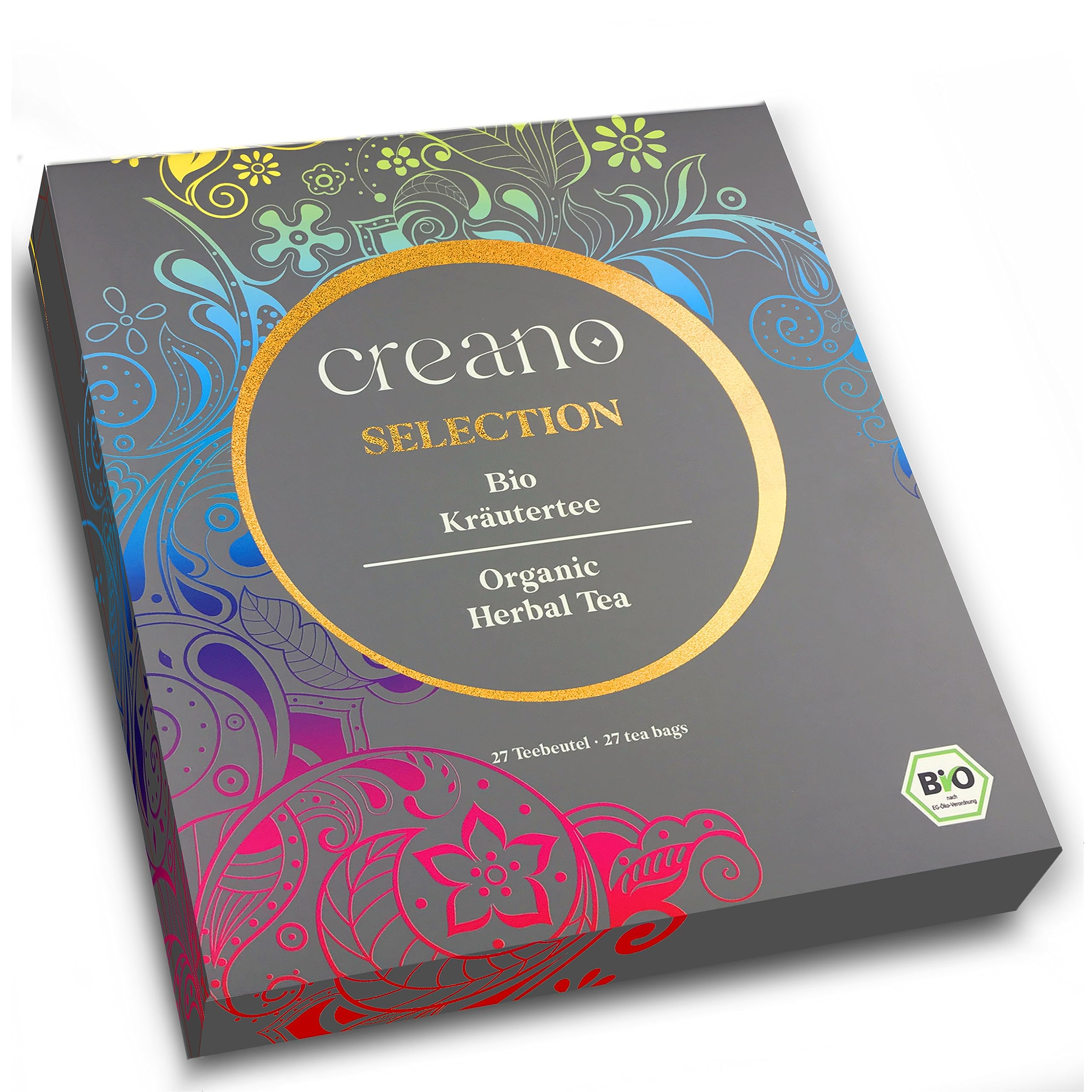 Creano Infusion aux fruits bio - Coffret cadeau - 27 sachets de thé bio en 9 variétés magnifiques - 54g*