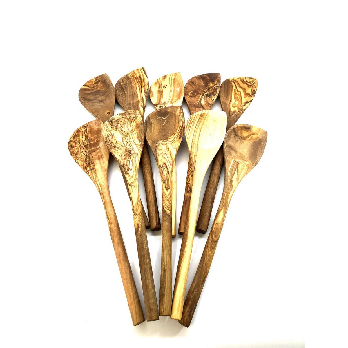 Offre TOP ! 20x cuillères de cuisine avec coin 30 cm en bois d'olivier