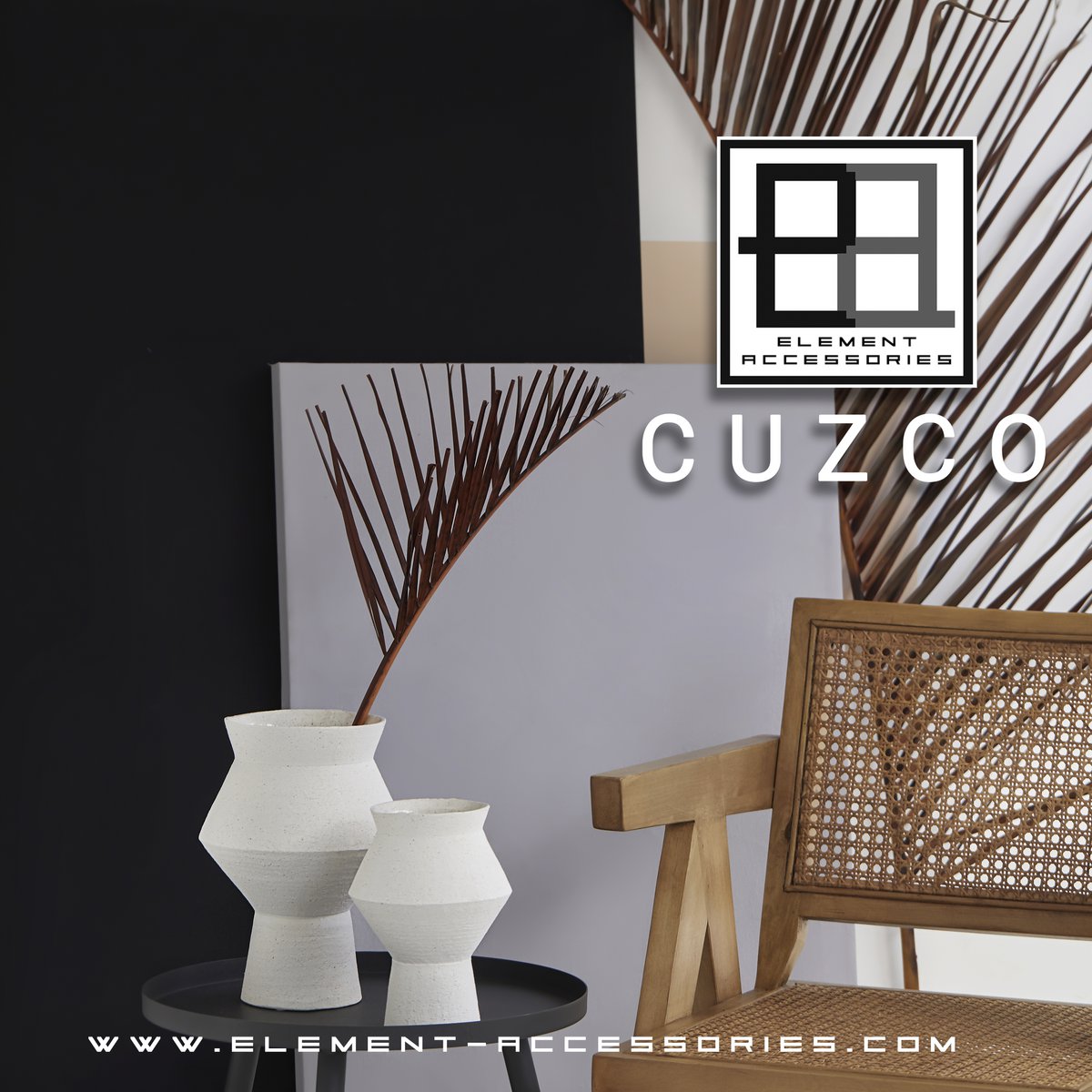 Vase moderne en céramique finition blanc brut, forme ronde angulaire, CUZCO 20 blanc