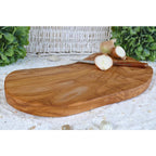 Planche à découper rustique 35-39 cm de long en bois d'olivier